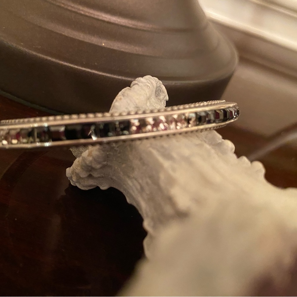 Brighton silver bracelet. Multi color pave set Blue and clear cz’s.